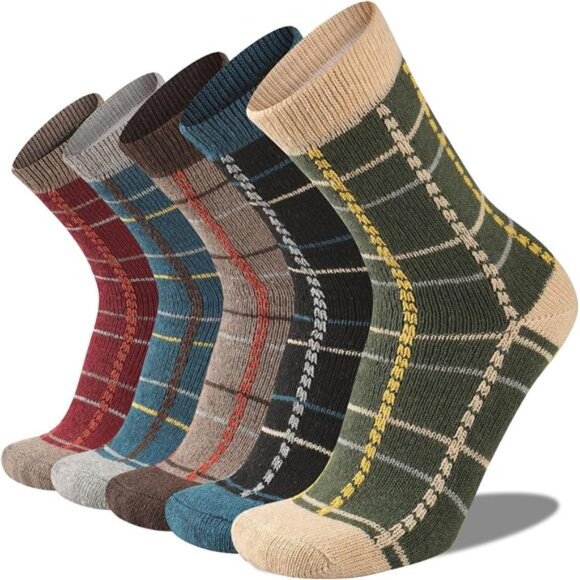 Other - 5 PairsMen's Warm Wool Socks Thermal Winter Thick Crew Pattern Socks